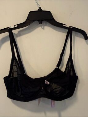 Savage X Fenty Sheer Demi Black Caviar Bra Size 34D New With Tags #Lux-X